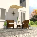 Copertină retractabilă, galben și alb, 100 x 150 cm GartenMobel Dekor