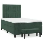 Pat box spring cu saltea, verde închis, 120x190 cm, catifea GartenMobel Dekor