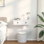 Raft de perete cu sertare, alb, 60x25x15 cm, lemn prelucrat GartenMobel Dekor