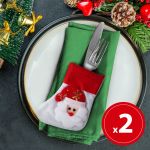 Decor tacâmuri de Crăciun - Cizmă cu Moș Crăciun - 12 cm - 2 tipuri - 2 buc./pachet Best CarHome