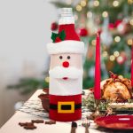Suport sticle de băutură de Crăciun - Moș Crăciun 3D - poliester - 27 x 12 cm Best CarHome