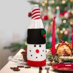 Suport sticle de băutură de Crăciun - Om de zăpadă 3D - poliester - 27 x 12 cm Best CarHome