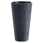 Ghiveci decorativ de flori, rotund, inalt, antracit, 11/37 L, 34.9x62 cm, Sandy Slim, Prosperplast GartenVIP DiyLine