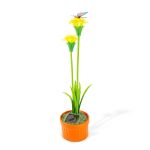 Floare colorată solară - 8 x 8 x 32 cm - 10 LED-uri alb cald - galben Best CarHome