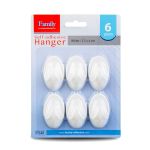 Cârlig autoadeziv - alb - plastic - 2,5 x 4 cm - 6 buc/pachet Best CarHome