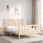 Cadru de pat fără saltea, 140x200 cm, lemn masiv pin GartenMobel Dekor