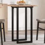 Masă bucătărie, cadru O, 50x50x75,5 cm lemn masiv pin și fontă GartenMobel Dekor