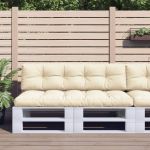 Perne de paleți, 2 buc., crem, material textil GartenMobel Dekor