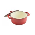 Cratita fonta emailata cu capac 28cm 7litri Handy KitchenServ