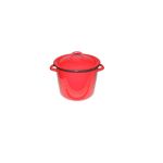 Oala emailata 10l rosie cu capac Handy KitchenServ