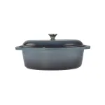 Oală de copt din fontă emailată pentru rață, 36 cm, 7,5 litri, Albastru Oțel Handy KitchenServ