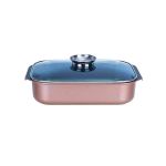 Tavă Royalty Line antiaderentă, cu înveliș de marmură și capac de sticlă, 5.3 L. Handy KitchenServ