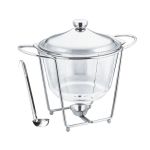 Bol pentru supă cu suport încălzitor și polonic 4L, sticlă borosilicată Handy KitchenServ
