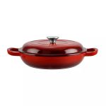 Cratita din fontă emailată cu capac 27 cm, Roșu Handy KitchenServ
