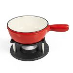 Oală emailată Fondue set 1,8 Litri Potrivit pentru Orice Tip de Plită Handy KitchenServ