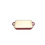 Tavă din fontă emailată 33,5×22×7 cm, roșie Durabilitate și versatilitate Handy KitchenServ