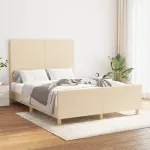 Cadru de pat fără saltea, crem, 140x190 cm, textil GartenMobel Dekor