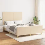 Cadru de pat fără saltea, crem, 140x200 cm, textil GartenMobel Dekor