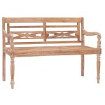 Bancă Batavia, aspect văruit alb, 120 cm, lemn masiv de tec GartenMobel Dekor