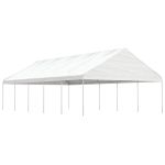 Foișor cu acoperiș, alb, 11,15x5,88x3,75 m, polietilenă GartenMobel Dekor