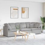 Canapea modulară cu perne, gri nor, textil GartenMobel Dekor