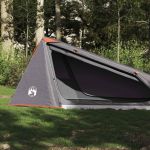 Cort de camping tunel 1 persoane, gri/portocaliu, impermeabil GartenMobel Dekor