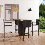 Set mobilier bar de grădină, 5 piese, negru GartenMobel Dekor