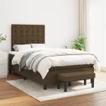 Pat box spring cu saltea, maro închis, 120x200 cm, textil GartenMobel Dekor