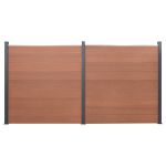 Set panouri pentru gard, maro, 353x186 cm, WPC GartenMobel Dekor