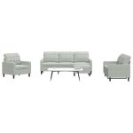 Set de canapele cu perne, 4 piese, gri deschis, catifea GartenMobel Dekor