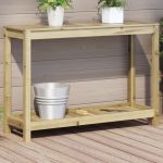 Masă de plantare cu raft, 108x35x75 cm, lemn de pin tratat GartenMobel Dekor
