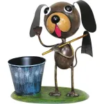 Decoratiune gradina, MagicHome, catelus cu sapa si galeata, metalica, 27x16x29 cm GartenVIP DiyLine