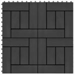 Plăci de pardoseală, 22 buc., negru, 30 x 30 cm, WPC, 2 mp GartenMobel Dekor
