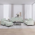 Set canapea cu perne, 4 piese, gri deschis, catifea GartenMobel Dekor