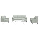 Set de canapele cu perne, 4 piese, gri deschis, catifea GartenMobel Dekor