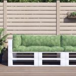 Perne pentru paleți, 3 buc., model de frunze, țesătură oxford GartenMobel Dekor