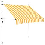 Copertină retractabilă manual, portocaliu & alb, 150 cm, dungi GartenMobel Dekor