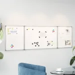 Tablă magnetică pliabilă, alb, 160x60x1,7 cm, aluminiu GartenMobel Dekor