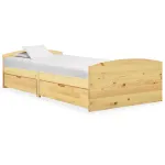 Cadru de pat cu 2 sertare, 90 x 200 cm, lemn masiv de pin GartenMobel Dekor