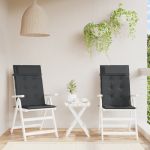 Perne de scaun cu spătar înalt, 2 buc, negru, țesătură Oxford GartenMobel Dekor