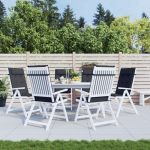 Perne de scaun cu spătar înalt, 6 buc, negru, țesătură Oxford GartenMobel Dekor