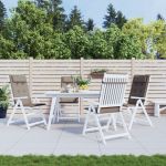 Perne scaun cu spătar înalt, 4 buc, gri taupe, țesătură Oxford GartenMobel Dekor