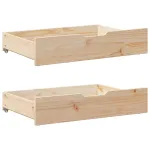 Sertare de pat cu roți, 2 buc., 85x55x16 cm, lemn masiv de pin GartenMobel Dekor