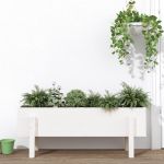 Strat înălțat de grădină, alb, 101x30x38 cm, lemn masiv de pin GartenMobel Dekor