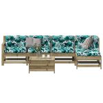 Set mobilier de grădină cu perne, 6 piese, lemn de pin tratat GartenMobel Dekor