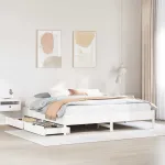 Cadru de pat fără saltea, alb, 180x200 cm, lemn masiv pin GartenMobel Dekor