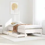 Cadru de pat fără saltea, alb, 90x200 cm, lemn masiv pin GartenMobel Dekor