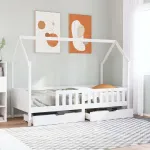 Cadru de pat cu sertare de copii, 90x200 cm, lemn masiv pin GartenMobel Dekor