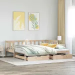 Pat de zi cu extensie și sertare fără saltea, 80x200 cm GartenMobel Dekor