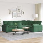 Canapea modulară cu perne, verde junglă, țesătură velur GartenMobel Dekor